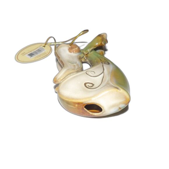 NWT TII Collections Angel Ornament Ceramic Gold Trimming Holding a Star - Picture 5 of 7